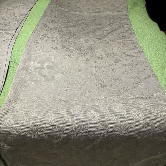 Grey On Grey Floral Curtains 2 Panels - Picture 2 of 9